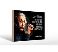 Femer Plaque décorative en bois avec citation 20 x 30 cm Einstein parce que l'un fait plus qu'il ne doit