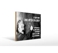 Femer Plaque décorative en bois avec citation 30 x 40 cm Einstein Deux façons de vivre