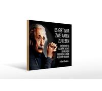 Femer Plaque décorative en bois avec citation 30 x 40 cm Einstein deux façons de vivre