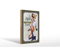 Femer Plaque décorative en bois avec inscription en allemand « Join the Womens Army Matrosin » - 20 x 30 cm