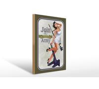 Femer Plaque décorative en bois avec inscription en allemand « Join the Womens Army Matrosin » - 30 x 40 cm