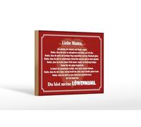 Femer Plaque décorative en bois avec inscription en allemand « Liebe Mama, du bist meine LÖWENMAMA » - 12 x 18 cm