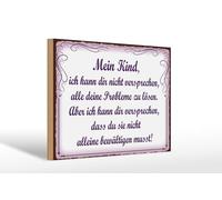 Femer Plaque décorative en bois avec inscription en allemand « Mein Kind ich kann dir nicht versprechen » - 20 x 30 cm