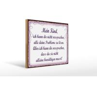 Femer Plaque décorative en bois avec inscription en allemand « Mein Kind ich kann dir nicht versprechen » - 30 x 40 cm