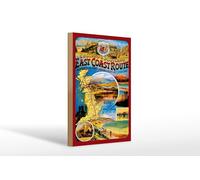 Femer Plaque décorative en bois avec inscription « Reise » - 20 x 30 cm - Angleterre et Ecosse East Coast Route