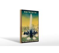 Femer Plaque décorative en bois de voyage 20 x 30 cm Bayreuth the Town of Richard Wagner