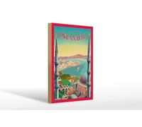 Femer Plaque décorative en bois de voyage 20 x 30 cm Mosquée du Bosphore d'Istanbul