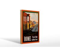 Femer Plaque décorative en bois de voyage 20 x 30 cm Rome Italie Par la voie du Mont Cenis