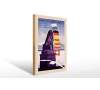Femer Plaque décorative en bois de voyage 30 x 40 cm When in Germany dont miss the lake of Constance