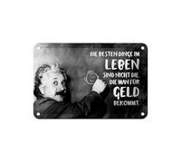 Femer Plaque décorative en tôle avec citation 12 x 18 cm Einstein Die Besten Dinge im Leben