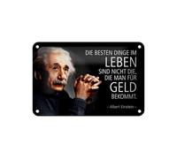 Femer Plaque décorative en tôle avec citation 12 x 18 cm Einstein die Besten Dinge im Leben