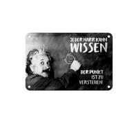 Femer Plaque décorative en tôle avec citation 12 x 18 cm Einstein Le point est à comprendre