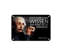 Femer Plaque décorative en tôle avec citation 12 x 18 cm Einstein Le point est à comprendre