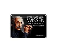 Femer Plaque décorative en tôle avec citation 20 x 30 cm Einstein Le point est à comprendre