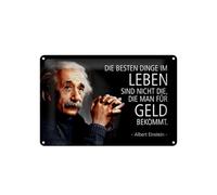 Femer Plaque décorative en tôle avec citation en allemand Einstein die Besten Dinge im Leben 20 x 30 cm