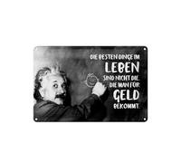 Femer Plaque décorative en tôle avec citation en allemand Einstein Die Besten Dinge im Leben 20 x 30 cm