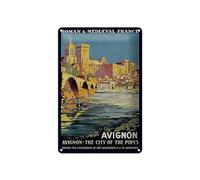 Femer Plaque décorative en tôle avec inscription « Avignon The City of the popes » - 20 x 30 cm