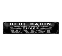 Femer Plaque décorative en tôle avec inscription en allemand « Gehe dahin, wo du noch nie zuvor warst » - 46 x 10 cm