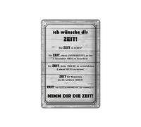 Femer Plaque décorative en tôle avec inscription en allemand « Ich wünsche dir Zeit » - 20 x 30 cm