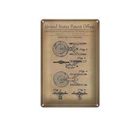 Femer Plaque décorative en tôle brevetée 20 x 30 cm Motif vaisseau spatial jouet