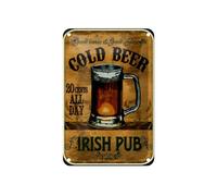 FEMER Plaque décorative en tôle Motif bière 12 x 18 cm Pub irlandais Doré Beer Good Times