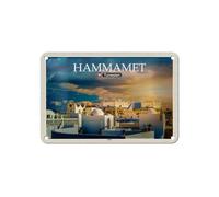 FEMER Plaque décorative en tôle - Motif voyage - Hammamet Tunisie - 18 x 12 cm