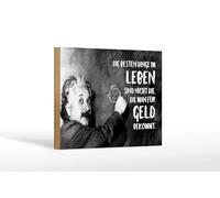 Femer Plaque en bois avec citation 12 x 18 cm Einstein Die Besten Dinge im Leben