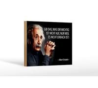 Femer Plaque en bois avec citation 12 x 18 cm Einstein donne ce qui est important pour vous