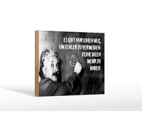 Femer Plaque en bois avec citation 12 x 18 cm Einstein pour éviter les erreurs sans idées