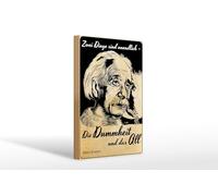Femer Plaque en bois avec citation 20 x 30 cm Deux choses infinies stupidité et le All Einstein