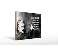 Femer Plaque en bois avec citation 30 x 40 cm Einstein parce que l'un fait plus qu'il ne doit décorer