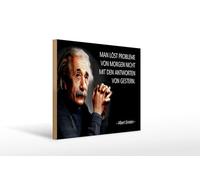Femer Plaque en bois avec citation 30 x 40 cm Einstein Probleme von demain Réponses d'hier