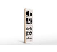 Femer Plaque en bois avec citation - 46 x 10 cm - Sans musique - La vie serait une erreur Nietzsche