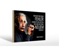 Femer Plaque en bois avec citation en allemand « Einstein Wer noch nie einen Fehler gemacht hat » - 20 x 30 cm