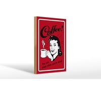 Femer Plaque en bois avec inscription « Coffee you can sleep when you are dead » - 20 x 30 cm