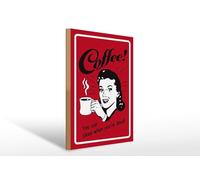 Femer Plaque en bois avec inscription « Coffee you can sleep when you are dead » - 30 x 40 cm