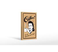 Femer Plaque en bois avec inscription « Coffee you can sleep when you are dead » - Beige - 12 x 18 cm