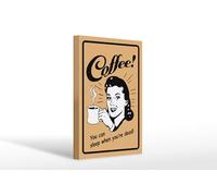 Femer Plaque en bois avec inscription « Coffee you can sleep when you are dead » - Beige - 20 x 30 cm