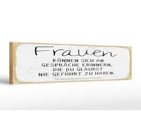 Femer Plaque en bois avec inscription en allemand 46 x 10 cm Les femmes peuvent se souvenir des conversations
