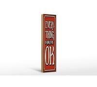 Femer Plaque en bois avec inscription en allemand « every Thing is going to be OK », rouge, 46 x 10 cm