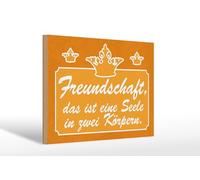 Femer Plaque en bois avec inscription en allemand « Freundschaft, das ist eine Seele in zwei Körpern »