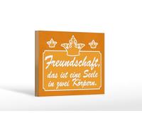 Femer Plaque en bois avec inscription en allemand « Freundschaft, das ist eine Seele in zwei Körpern »