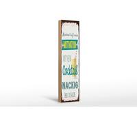 Femer Plaque en bois avec inscription en allemand « meine Motivation mit Cocktail nackig über die Wiese » - 46 x 10 cm
