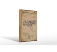 Femer Plaque en bois brevet 20 x 30 cm Conception pour un mécanisme de verrouillage pour armes