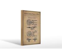 Femer Plaque en bois brevetée - 20 x 30 cm - Design pour un vaisseau spatial jouet - Panneau décoratif