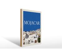 Femer Plaque en bois de voyage 30 x 40 cm rétro Mojacar Spain Espagne ciel