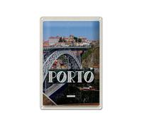 FEMER Plaque en tôle - 20 x 30 cm - Porto Portugal - Pont Ponte Dom Luís I