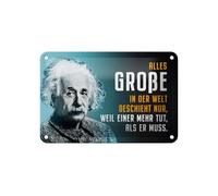 Femer Plaque en tôle avec citation 12 x 18 cm Einstein bleu parce qu'un fait plus qu'il ne doit