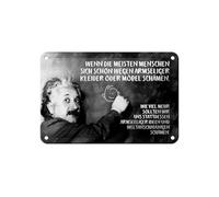 Femer Plaque en tôle avec citation 12 x 18 cm Einstein Tableau vêtements, meubles, idées, visions du monde