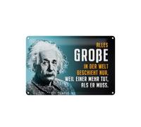Femer Plaque en tôle avec citation 20 x 30 cm Einstein bleu parce qu'un fait plus qu'il ne doit